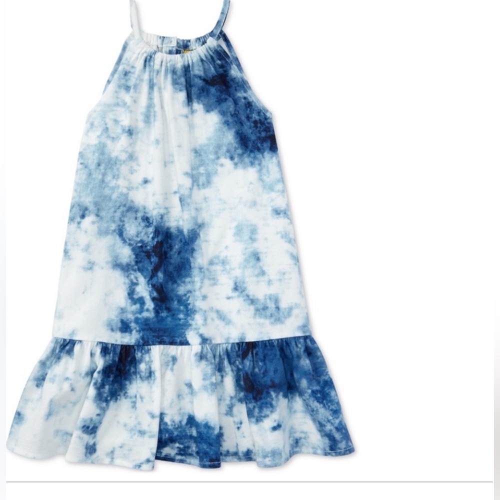 Ralph Lauren POLO Toddler Tie Dye Dress Size 5 EUC Blue and Whitewater